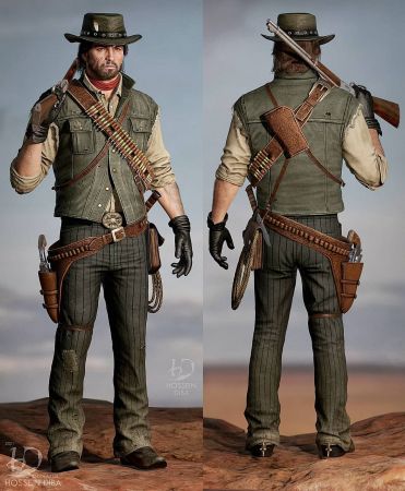 Художник создал высококачественные 3D-модели героев Red Dead Redemption Художник создал высококачественные 3D-модели героев Red Dead Redemption