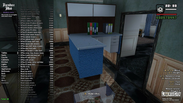 Мод добавляет покупку мебели в GTA San Andreas Мод добавляет покупку мебели в GTA San Andreas