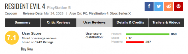 Игроки «бомбят» рейтинг ремейка Resident Evil 4 на Metacritic — EcoGamer Игроки «бомбят» рейтинг ремейка Resident Evil 4 на Metacritic — EcoGamer