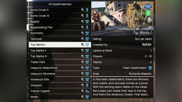 В GTA Online добавили новые дезматчи и редактор автомобильных номеров В GTA Online добавили новые дезматчи и редактор автомобильных номеров