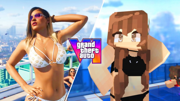 На видео показали, что если бы в GTA 6 была графика как в Minecraft На видео показали, что если бы в GTA 6 была графика как в Minecraft