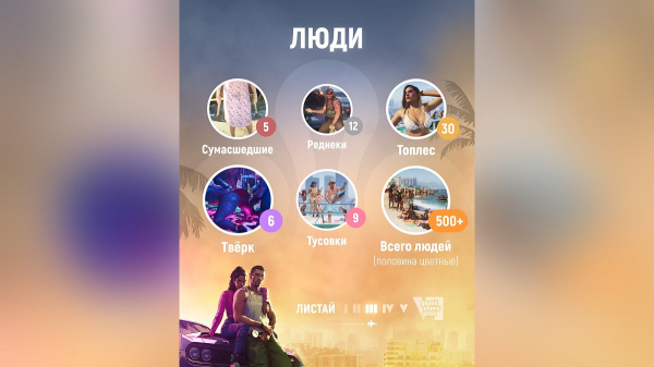 Подсчитали все детали из трейлера GTA 6 - количество людей, животных и транспортных средств Подсчитали все детали из трейлера GTA 6 - количество людей, животных и транспортных средств