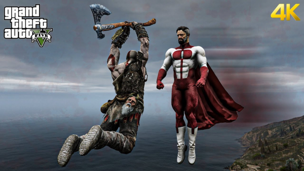 В GTA 5 устроили поединок Кратоса из God of War против Омни-Мэна из «Неуязвимого» В GTA 5 устроили поединок Кратоса из God of War против Омни-Мэна из «Неуязвимого»