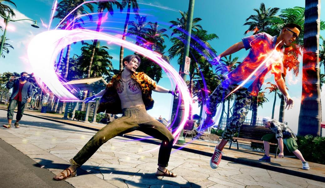 Горо Мадзима проткнул врагов в геймплейном ролике Like a Dragon: Pirate Yakuza in Hawaii Горо Мадзима проткнул врагов в геймплейном ролике Like a Dragon: Pirate Yakuza in Hawaii